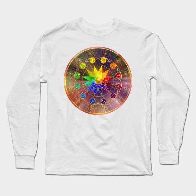 Sacred Astrology Long Sleeve T-Shirt by designsbycreation